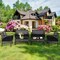Costway 8 PCS Outdoor Patio Rattan Furniture Set Cushioned Sofa Coffee Table Garden Deck Gray/Black